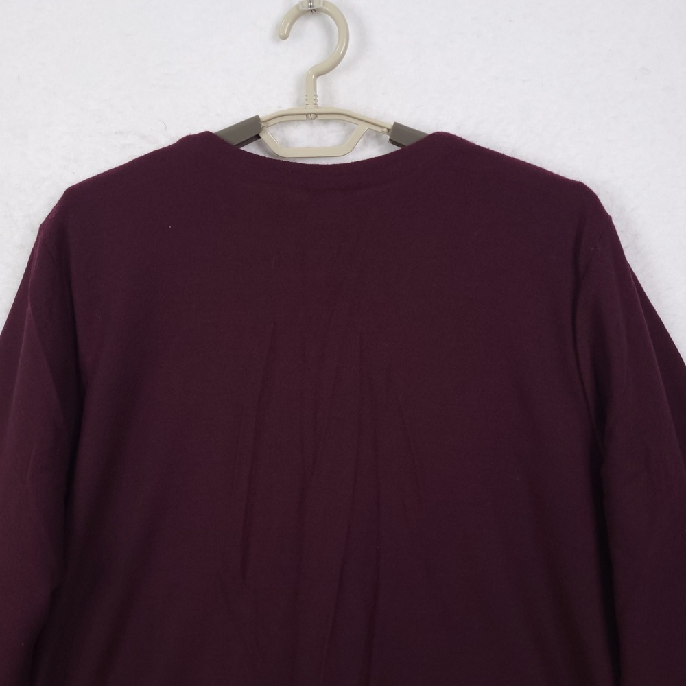Eileen Fisher 3 Piece Knit Set Cardigan Tee Pants XL Burgundy Sustainable Wool - Picture 15 of 16